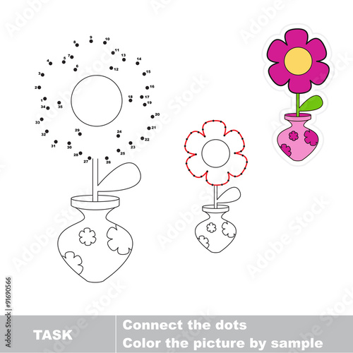 Flower. Join dots and find the hidden picture.