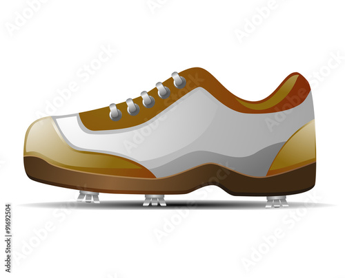 brown white golf shoe isolated clip art preview