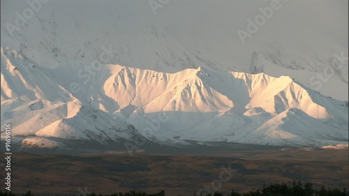 Denali foothills, CU snow covered mountain photo