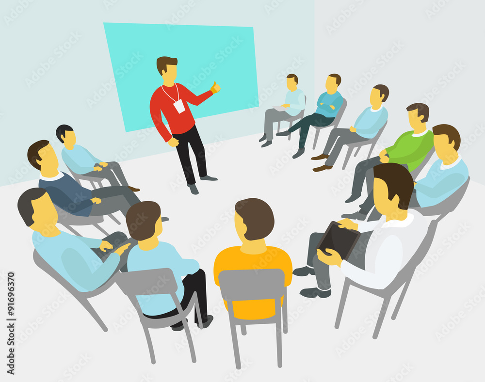 Group of business people having a meeting, conference, 