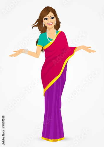 indian woman showing something