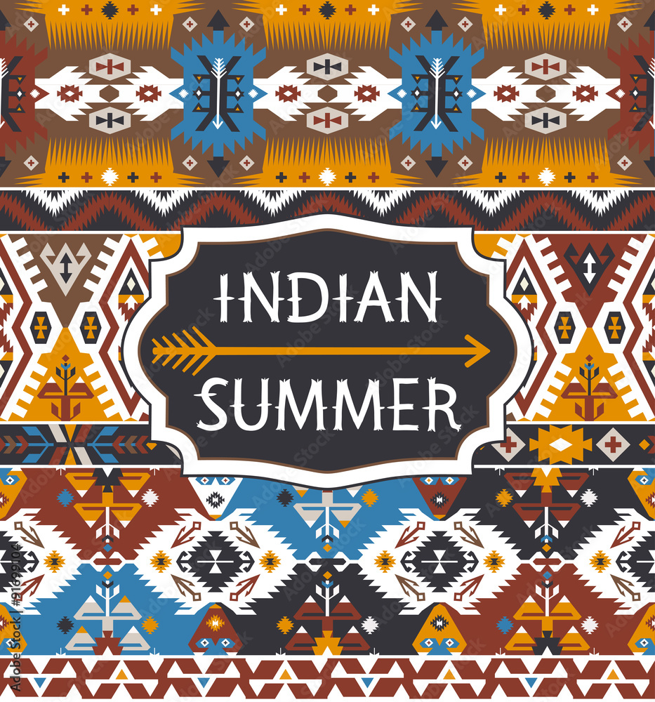 Seamless decorative pattern in tribal style