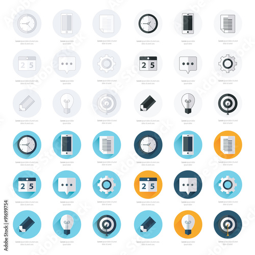 business flat design icons Set 4 Styles.