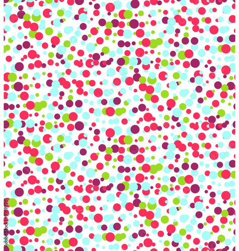 Seamless Bright Fun Abstract Dots Chaos Pattern