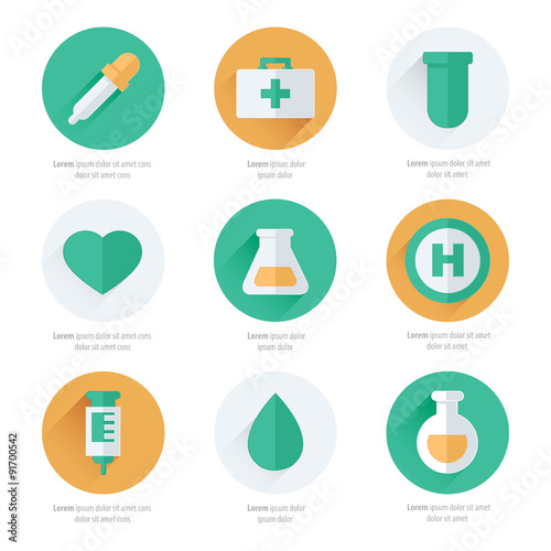 medical Flat Icons Design