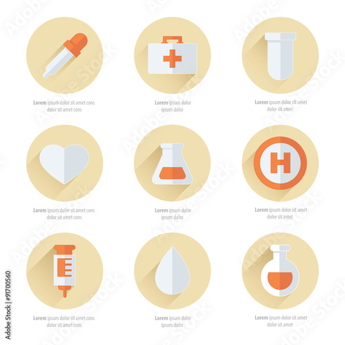 medical Flat Icons Design 2 color