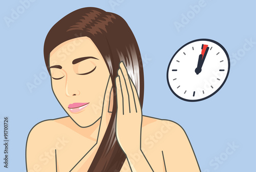 Woman applying hair conditioner to hair treatment in 1-3 Minute.