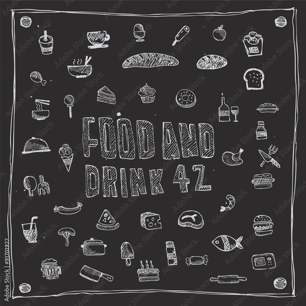 food and drink icons set food and drink icons set