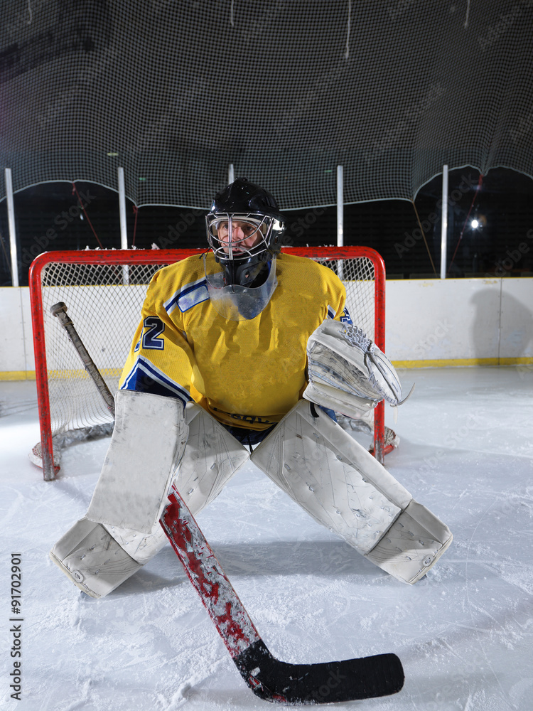 Naklejka premium ice hockey goalkeeper