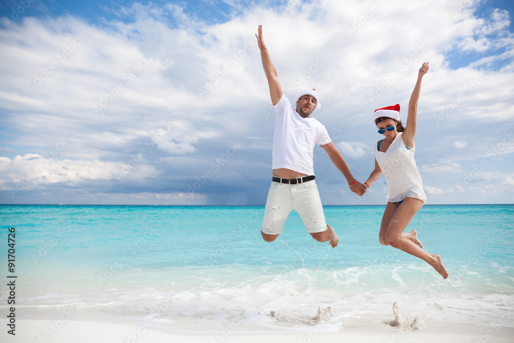 Christmas vacation on tropical beach Christmas vacation on tropical beach