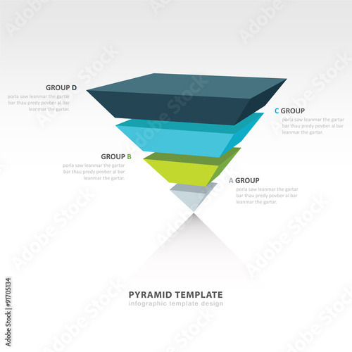 pyramid upside down infographic template 4 color