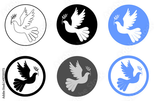 Peace dove with olive branch vector eps 10