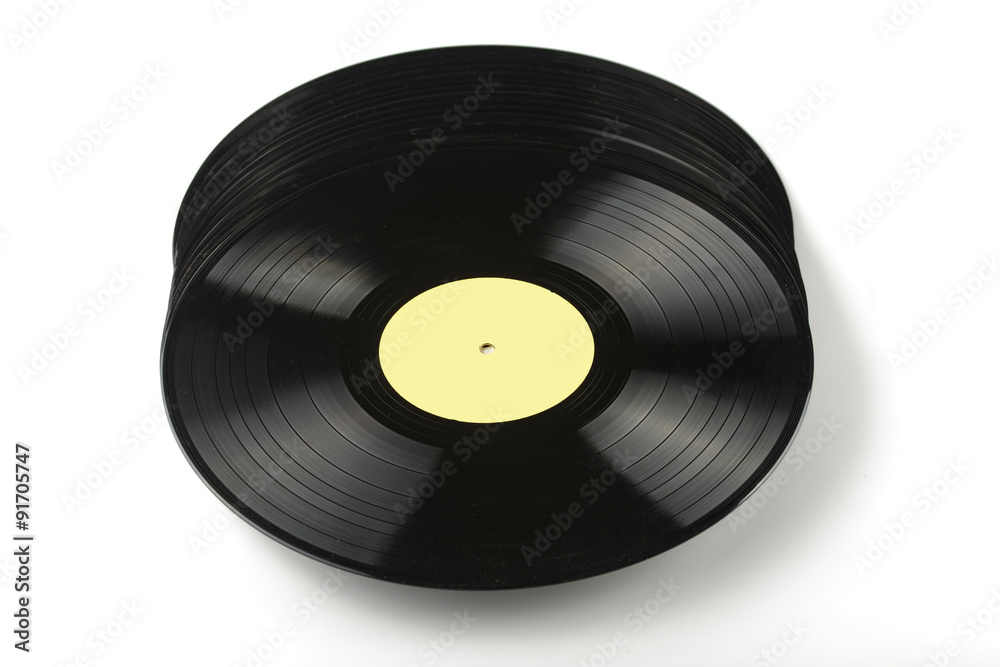 Obraz premium Vinyl discs on white background 