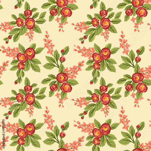 Wallpaper Mural Floral seamless pattern Torontodigital.ca