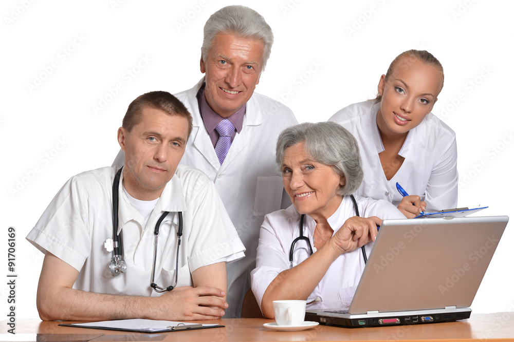 Group of doctors with laptop Group of doctors with laptop