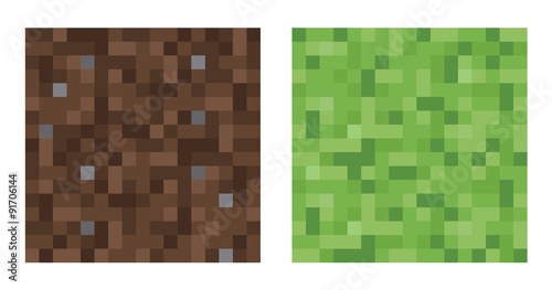 Texture for platformers pixel art vector - mud and bush