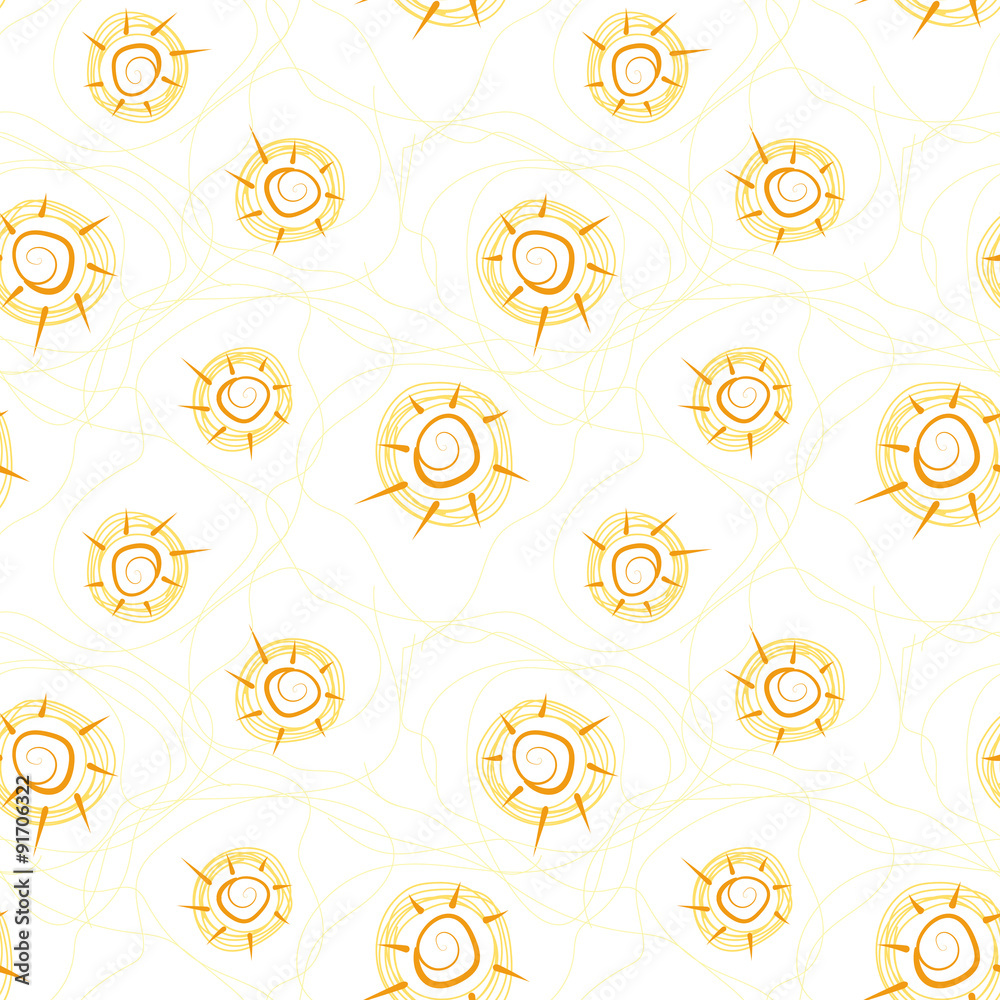 Vector seamless pattern with suns