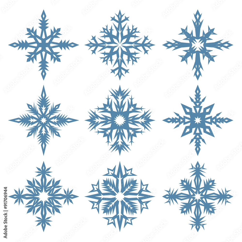 Snowflakes on white background. Snowflakes on white background.
