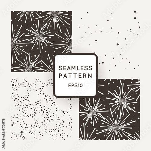 PrintFour vector pattern with fireworks and chaotic points