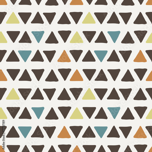 Vector seamless texture of hand-painted triangles