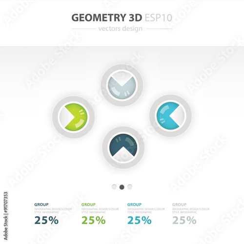 Set of paper charts for a presentation of numerical data. Vector