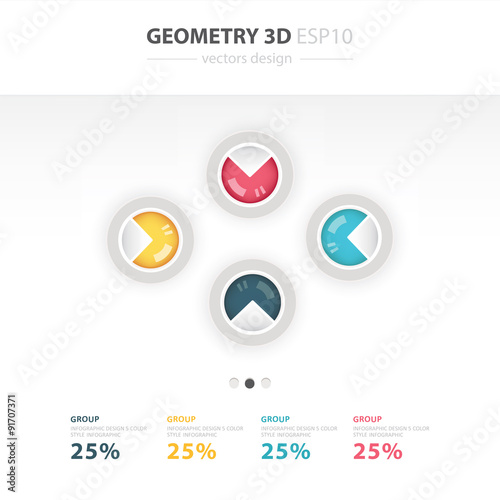 Set of paper charts for a presentation of numerical data. Vector