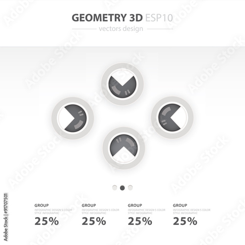 Set of paper charts for a presentation of numerical data. Vector