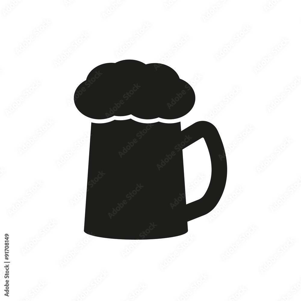 The glass of beer icon. Pub and kvass, alcohol, drink symbol. Flat The glass of beer icon. Pub and kvass, alcohol, drink symbol. Flat