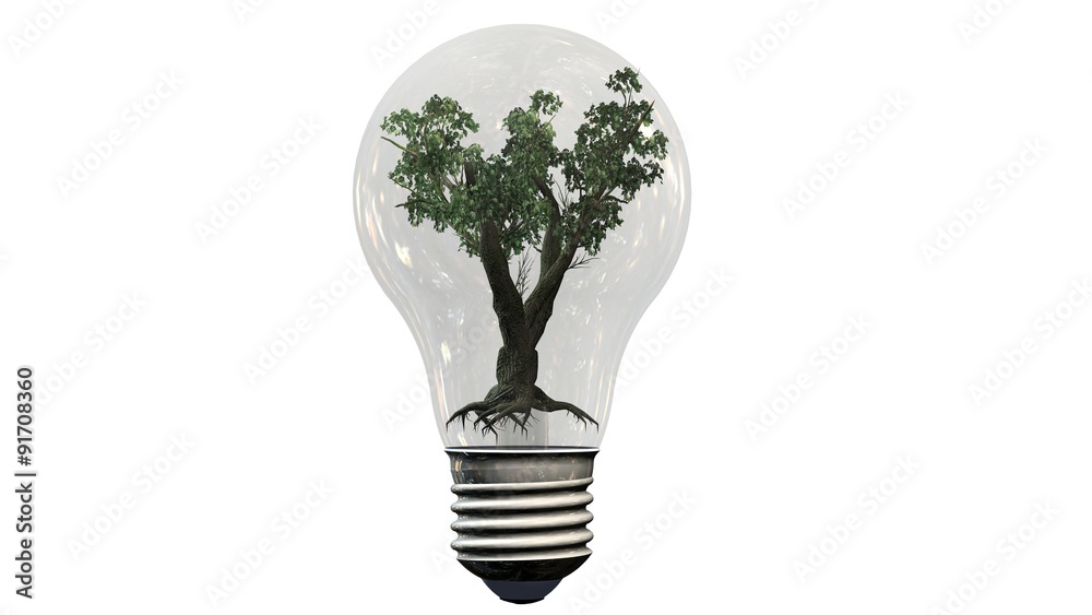 
Tree in a light bulb - Energy saving