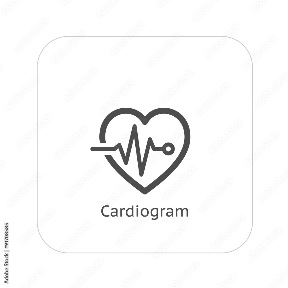 Cardiogram and Medical Services Icon. Flat Design. Cardiogram and Medical Services Icon. Flat Design.