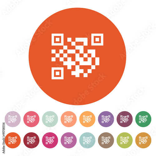 The QR code icon.  Link and URL symbol. Flat