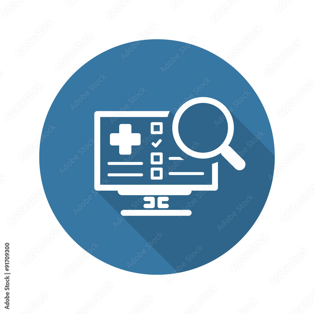 Search Online Instruction and Medical Services Icon. Flat Design Search Online Instruction and Medical Services Icon. Flat Design