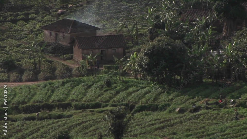 Farm buildings sit in the fields of rural Rwanda. Farm buildings sit in the fields of rural Rwanda.