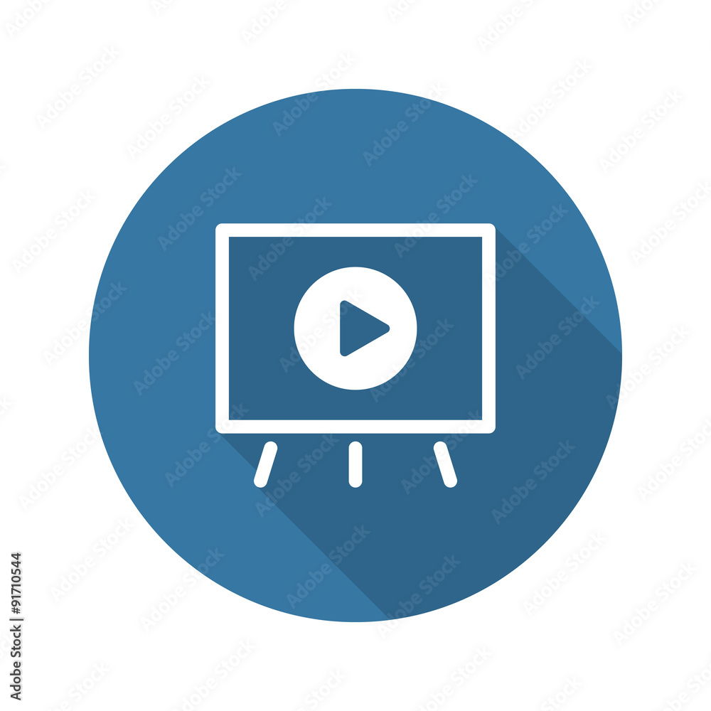 Video Presentation Icon. Business Concept. Flat Design. Video Presentation Icon. Business Concept. Flat Design.