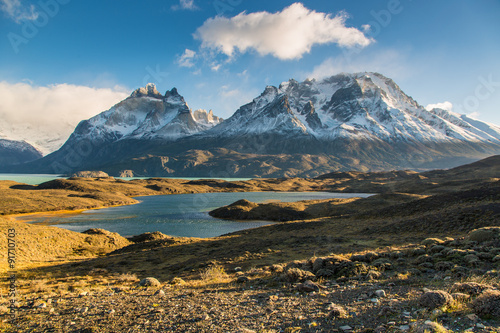 Sunrise in the National Park Torres del Paine, Patagonia, Chile