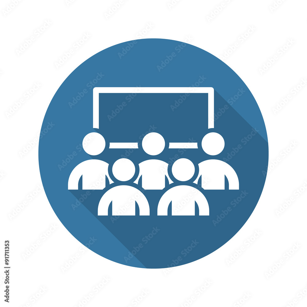 Business Conference Icon. Online Learning. Flat Design. Business Conference Icon. Online Learning. Flat Design.