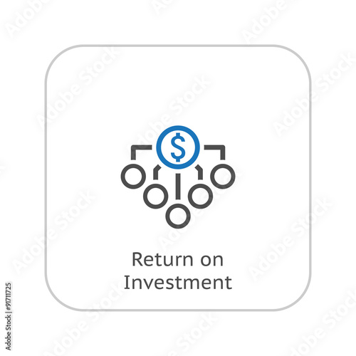 Return on Investment Icon. Business Concept. Flat Design.