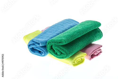 Microfiber cloth for cleaning isolated on white background
