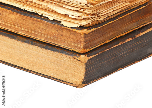 Dirty antique book, isolated on white background