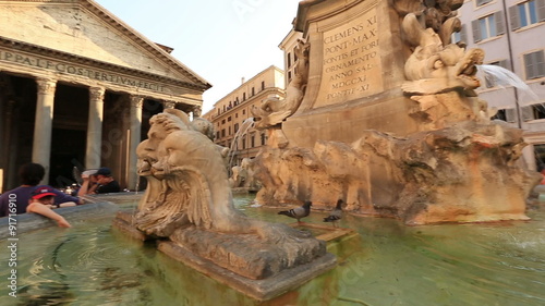 Pan Shot Tourist Visiting Roman Forum at Rome Lazio Italy