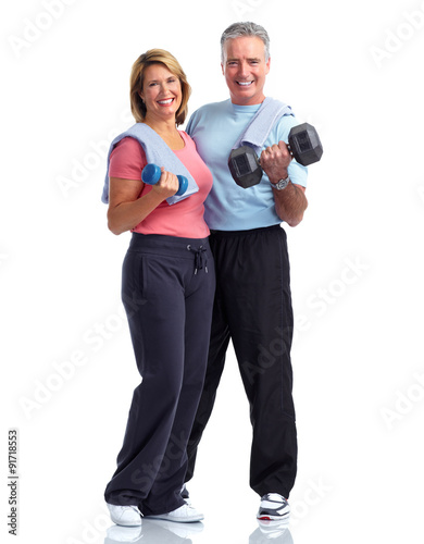 Healthy fitness elderly couple.