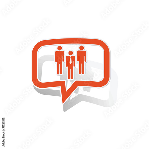 Work group message sticker, orange