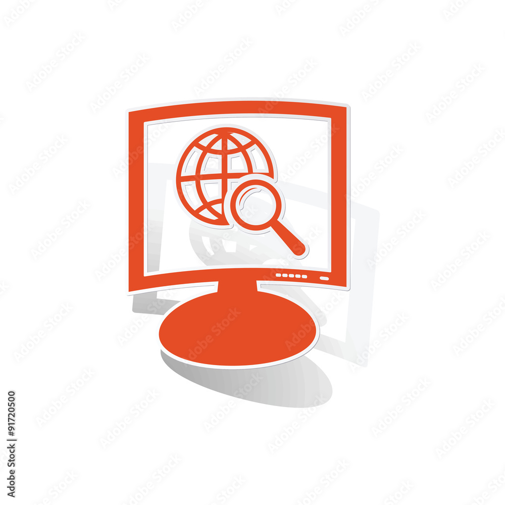 Global search monitor sticker, orange Global search monitor sticker, orange