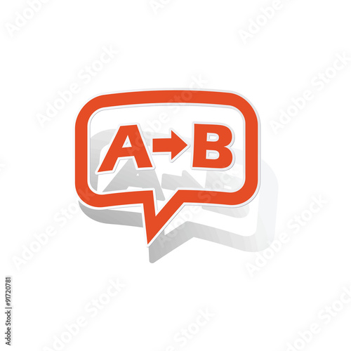 A-B logic message sticker, orange