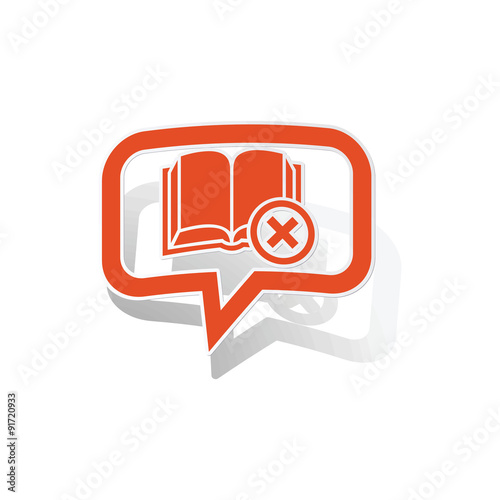 Remove book message sticker, orange