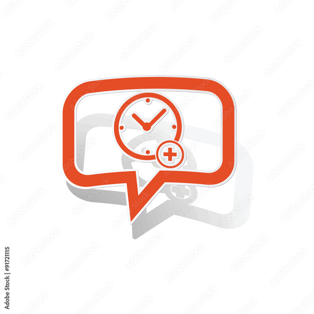 Add time message sticker, orange Add time message sticker, orange
