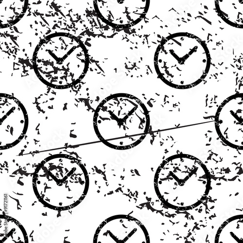 Clock pattern, grunge, monochrome