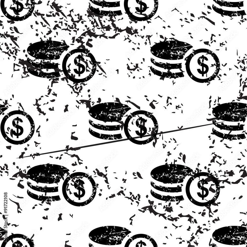 Obraz premium Dollar rouleau pattern, grunge, monochrome