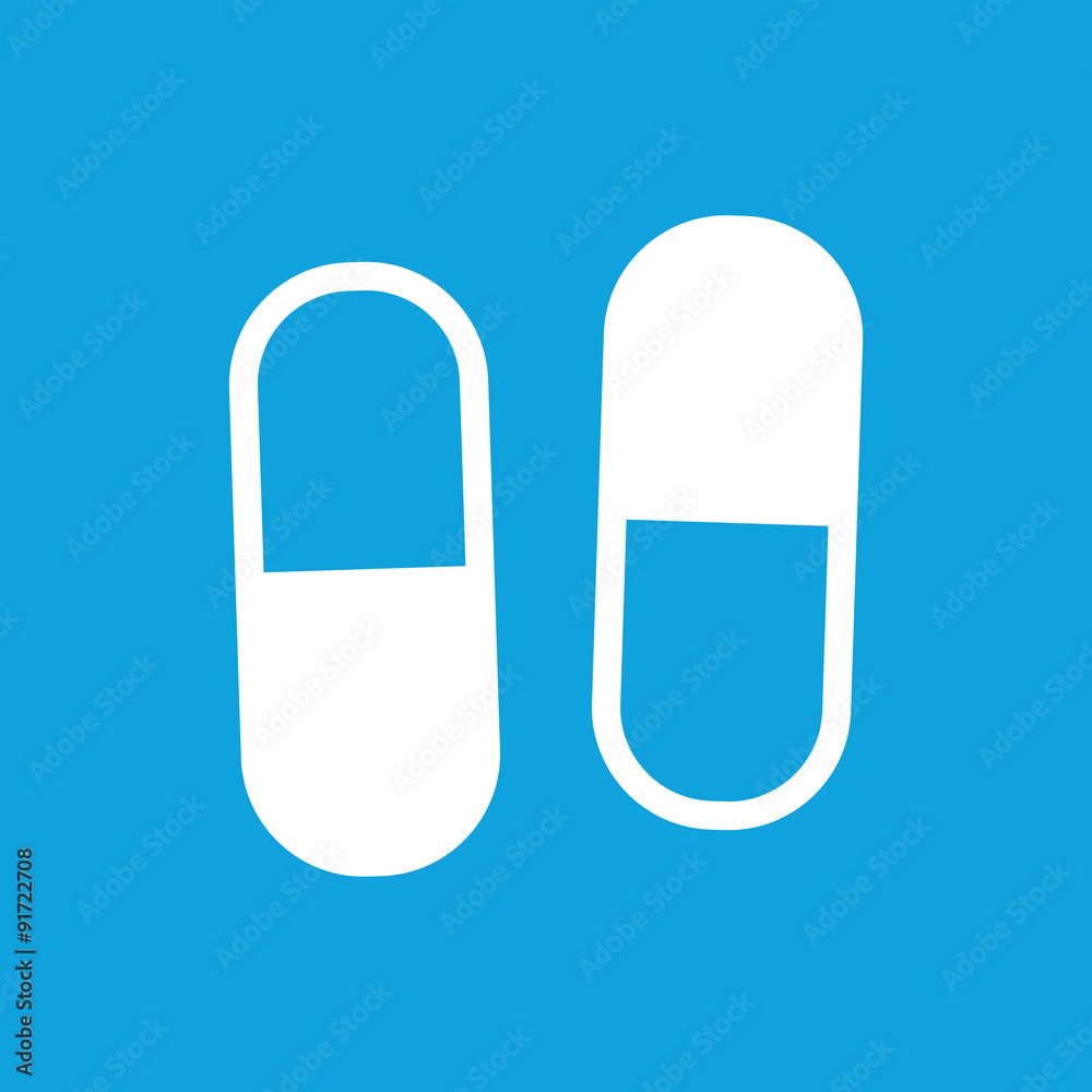 Two pills icon, simple Two pills icon, simple