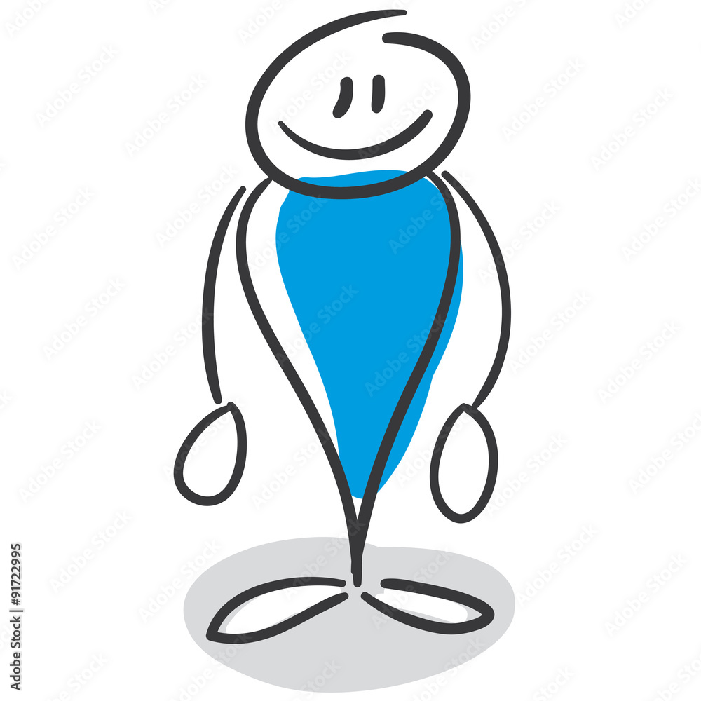 Stick Figure Series Blue Stock Vector | Adobe Stock